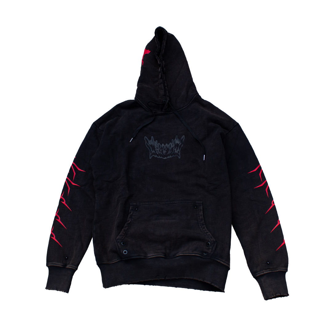 【DISCERNMENT】Heavy Cutout Cotton Hoodie Spine Exposed Oversized Hoodie – Cryptid
